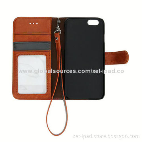 Flip Folding Stand Wallet Cases for iPhone 6, Made of PC, PU Leather MaterialNew